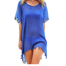 Load image into Gallery viewer, Chiffon Tassel Swimsuit Cover Up
