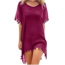 Load image into Gallery viewer, Chiffon Tassel Swimsuit Cover Up