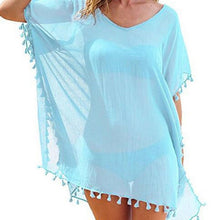 Load image into Gallery viewer, Chiffon Tassel Swimsuit Cover Up