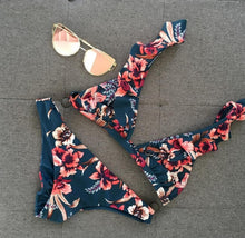 Load image into Gallery viewer, Floral Push-up Ruffles Two Piece
