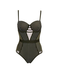 Load image into Gallery viewer, Sexy Mesh Stripe One-piece