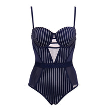Load image into Gallery viewer, Sexy Mesh Stripe One-piece