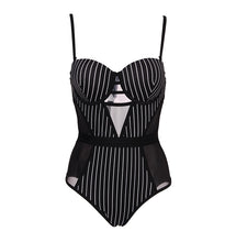 Load image into Gallery viewer, Sexy Mesh Stripe One-piece