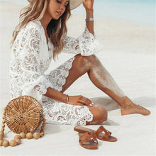 Load image into Gallery viewer, Lace Hollow Crochet Swimsuit Cover-Up