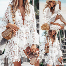 Load image into Gallery viewer, Lace Hollow Crochet Swimsuit Cover-Up