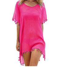 Load image into Gallery viewer, Chiffon Tassel Swimsuit Cover Up